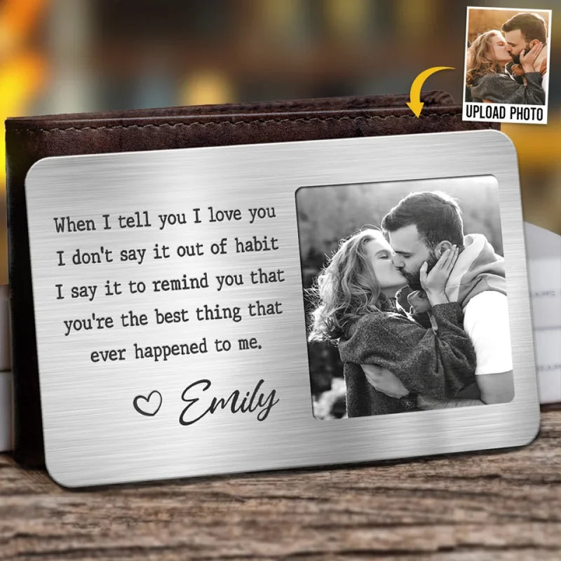 Custom Photo Every Love Story Is Beautiful, But Ours Is My Favorite - Couple Personalized Custom Aluminum Wallet Card - Gift For Husband Wife, Anniversary