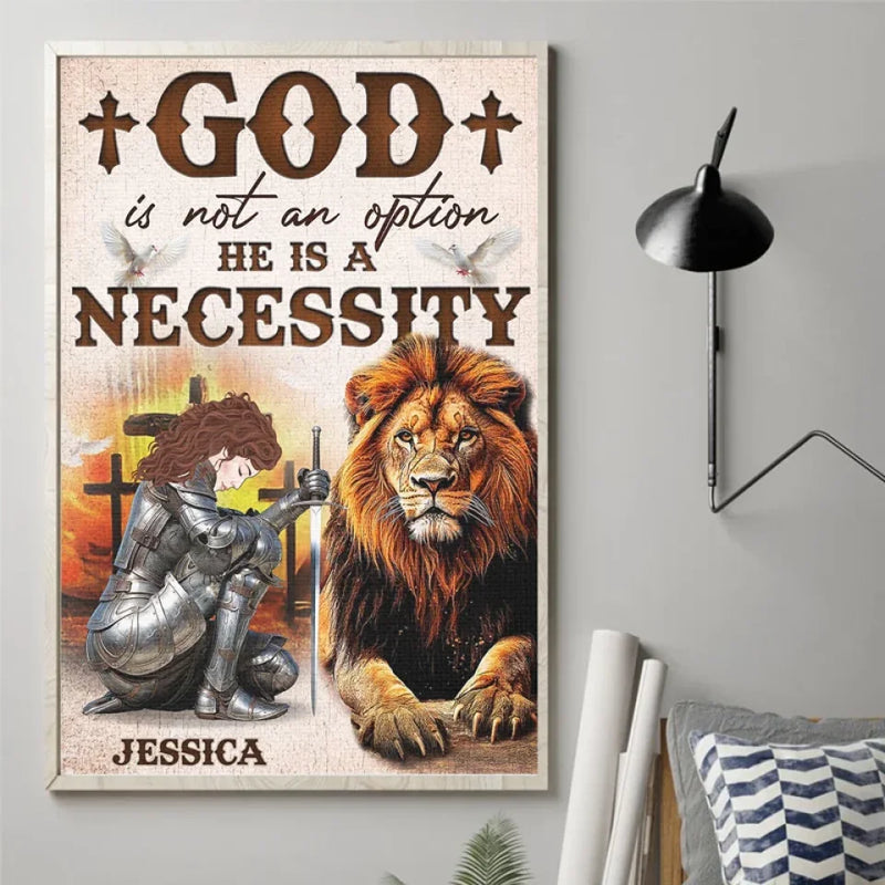 God Is A Necessity - Family Personalized Custom Vertical Poster - Gift For Yourself, Best Friends, Siblings, Family Members