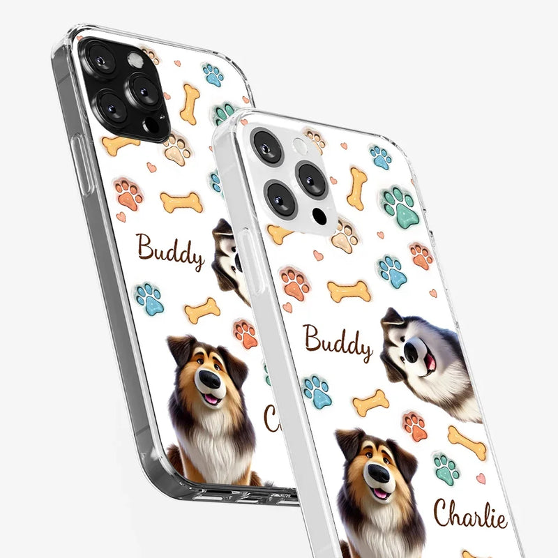 Furry Friends, Forever Loved - Dog Personalized Custom 3D Inflated Effect Printed Clear Phone Case - Gift For Pet Owners, Pet Lovers