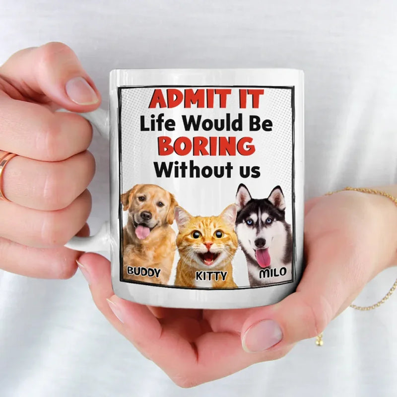 Custom Photo Home Is Where The Pet Hair Sticks To Everything But The Pet - Dog & Cat Personalized Custom Mug - Gift For Pet Owners, Pet Lovers