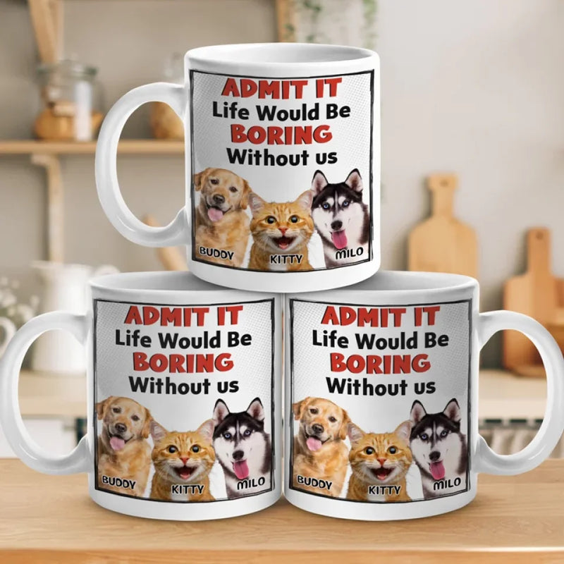 Custom Photo Home Is Where The Pet Hair Sticks To Everything But The Pet - Dog & Cat Personalized Custom Mug - Gift For Pet Owners, Pet Lovers