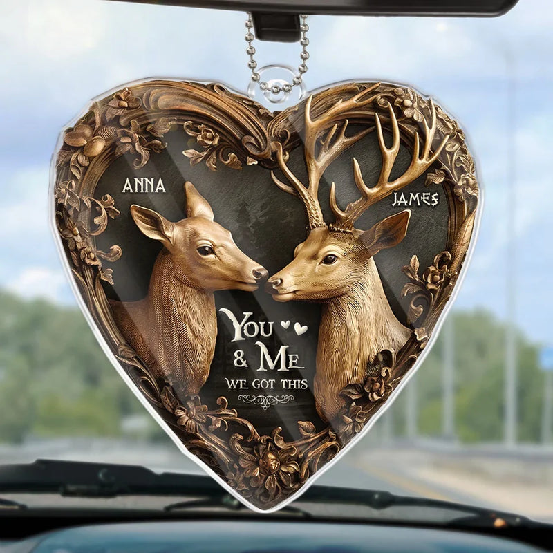 You & Me, We Got This - Couple Personalized Custom Car Ornament - Acrylic Custom Shaped - Gift For Husband Wife, Anniversary