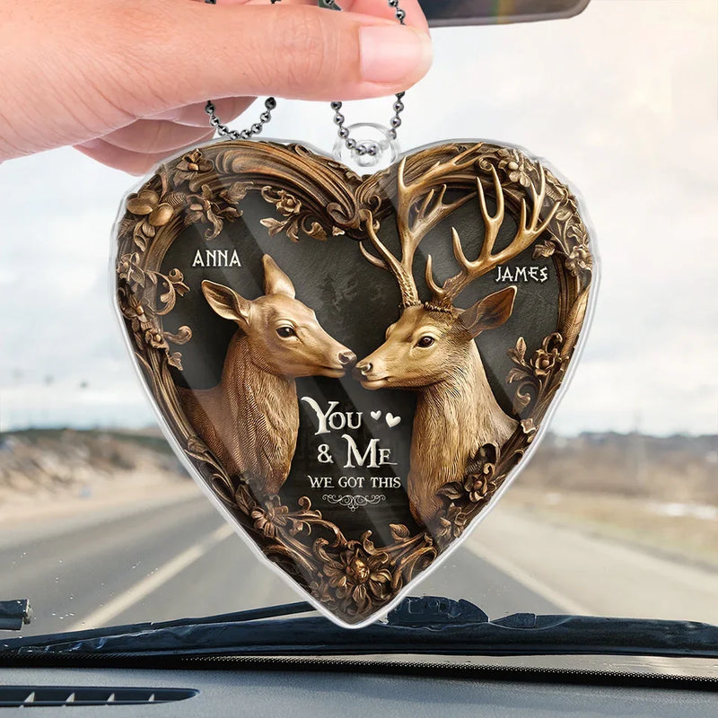 You & Me, We Got This - Couple Personalized Custom Car Ornament - Acrylic Custom Shaped - Gift For Husband Wife, Anniversary