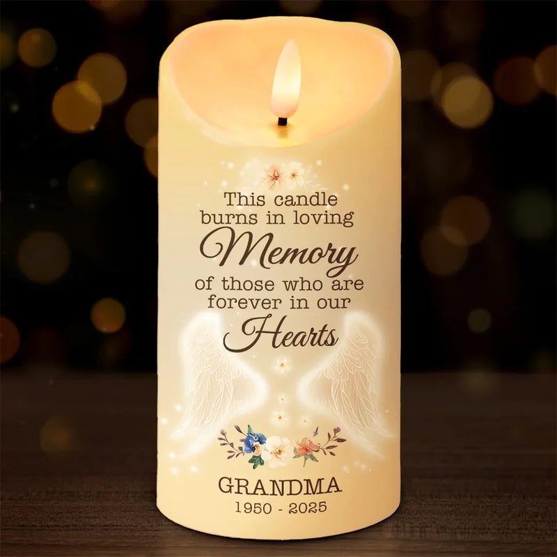 In The Garden Of Memory, We Find Peace - Memorial Personalized Custom LED Candle - Sympathy Gift For Family Members