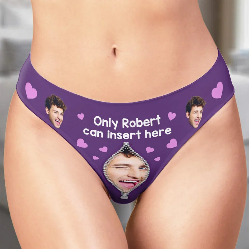 Custom Photo Only You Can Insert Here - Couple Personalized Women Briefs - Gift For Husband Wife, Anniversary