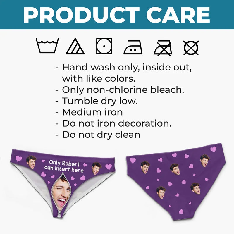 Custom Photo Only You Can Insert Here - Couple Personalized Women Briefs - Gift For Husband Wife, Anniversary