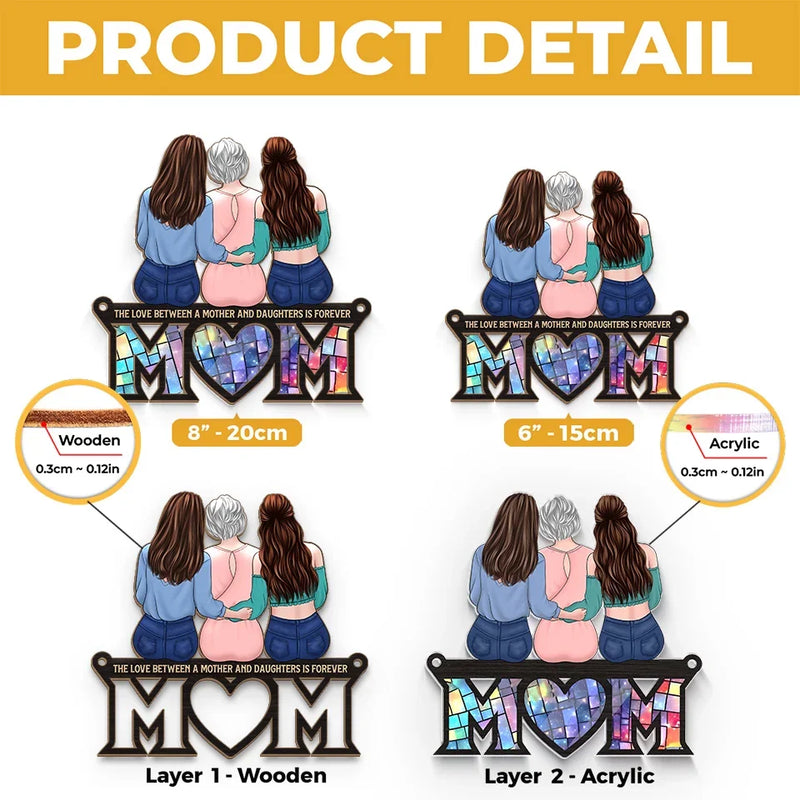I Am Who I Am Because Of You, Mom - Family Personalized Window Hanging Suncatcher Ornament - Gift For Mom, Daughter