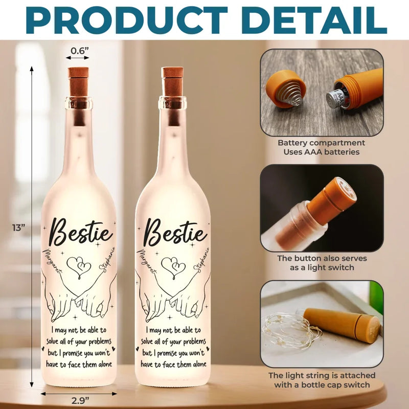 I’m Always Here For You - Bestie Personalized Custom Bottle Lamp - Gift For Best Friends, BFF, Sisters