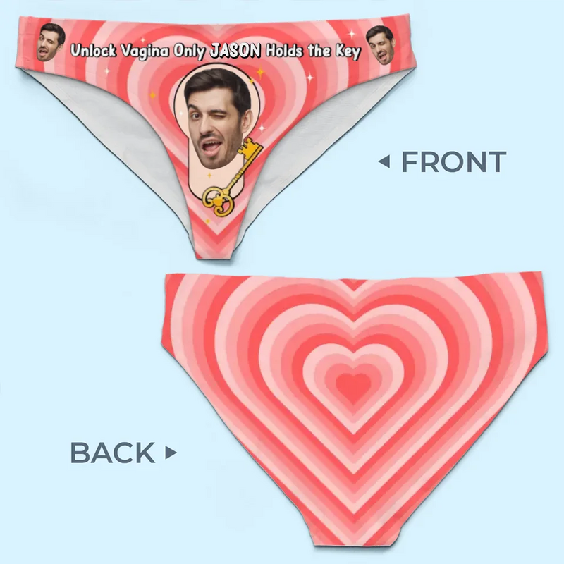 Custom Photo Only You Holds The Key - Couple Personalized Women Briefs - Gift For Husband Wife, Anniversary