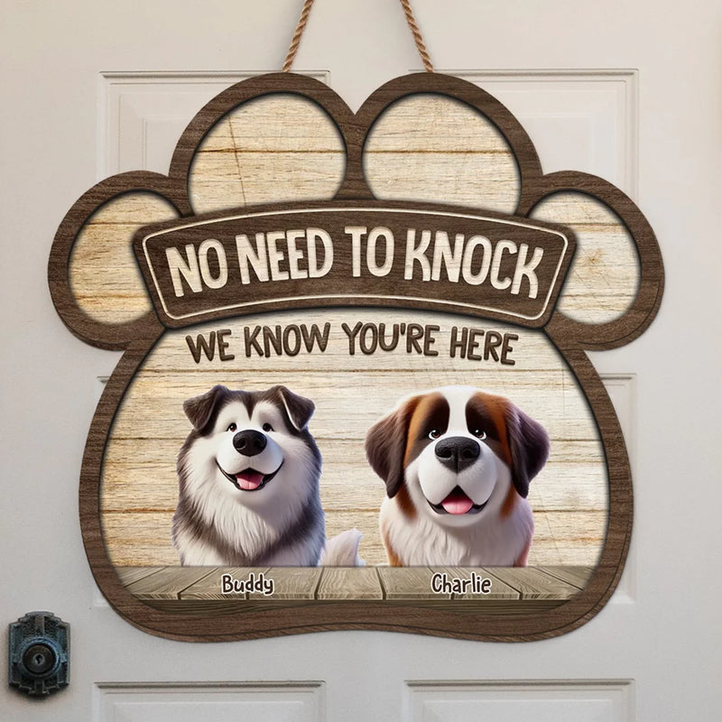 Welcome To Our Home - Dog Personalized Custom Home Decor Wood Sign - House Warming Gift For Pet Owners, Pet Lovers