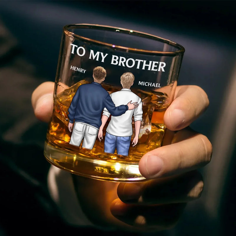 There Is No Better Friend Than A Brother - Family Personalized Custom Whiskey Glass - Gift For Family Members