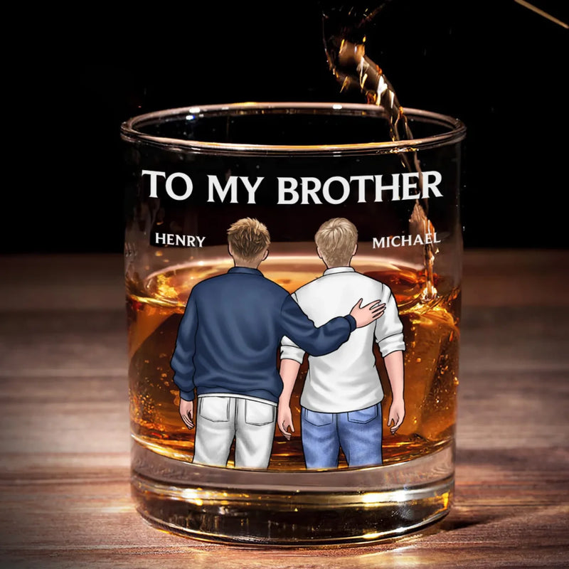 There Is No Better Friend Than A Brother - Family Personalized Custom Whiskey Glass - Gift For Family Members