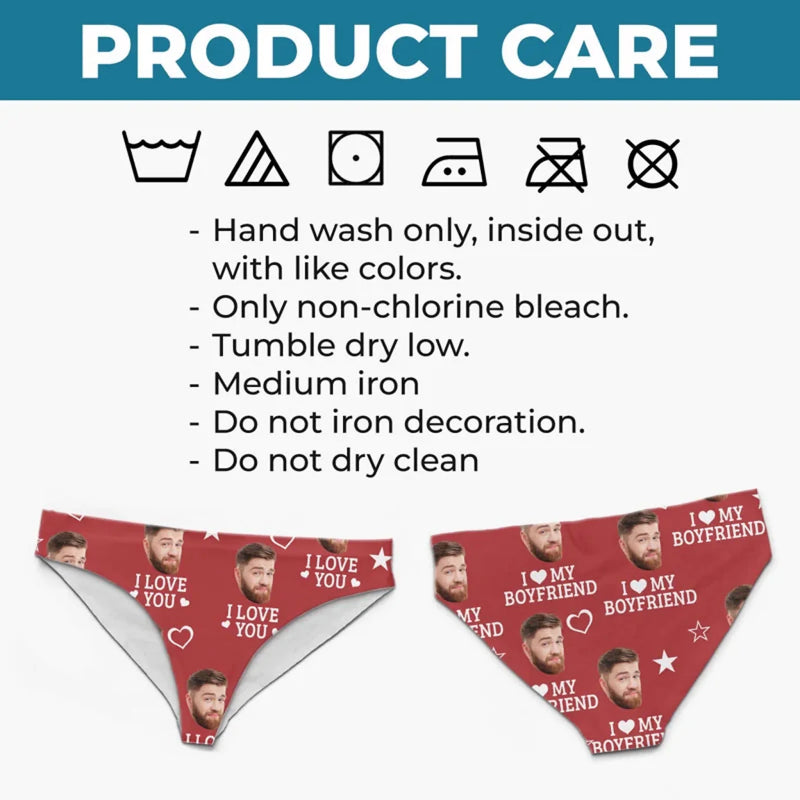 Custom Photo You're The Reason I Look Down And Smile - Couple Personalized Women Briefs - Gift For Husband Wife, Anniversary