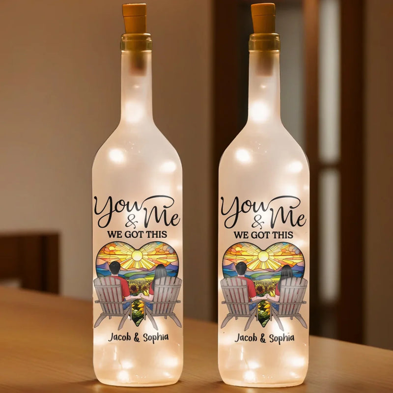 You Are My Heartbeat - Couple Personalized Custom Bottle Lamp - Gift For Husband Wife, Anniversary