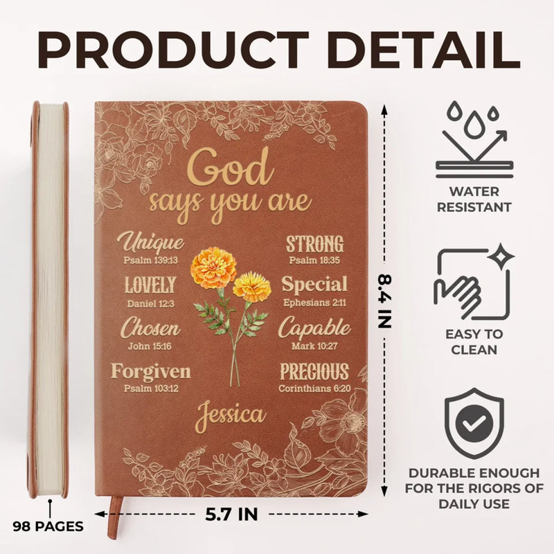 Unique And Full Of Charm, It's You - Family Personalized Custom Leather Journal - Gift For Yourself, Best Friends, Siblings, Family Members
