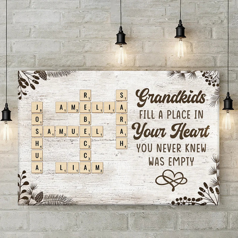 Grandchildren Are The Sunshine Of Life - Family Personalized Custom Horizontal Canvas - Gift For Grandma, Grandpa, Grandkid