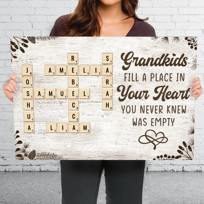 Grandchildren Are The Sunshine Of Life - Family Personalized Custom Horizontal Canvas - Gift For Grandma, Grandpa, Grandkid