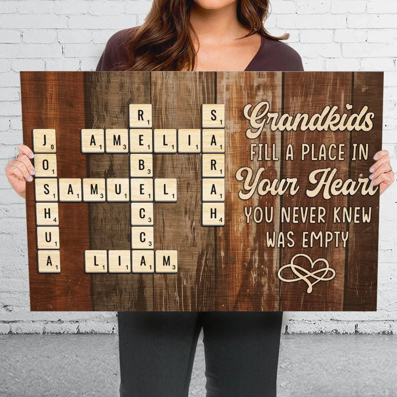 A Grandchild Is Love Made Visible - Family Personalized Custom Horizontal Canvas - Gift For Grandma, Grandpa, Grandkid