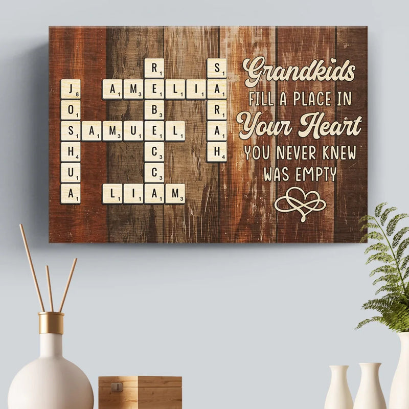 A Grandchild Is Love Made Visible - Family Personalized Custom Horizontal Canvas - Gift For Grandma, Grandpa, Grandkid