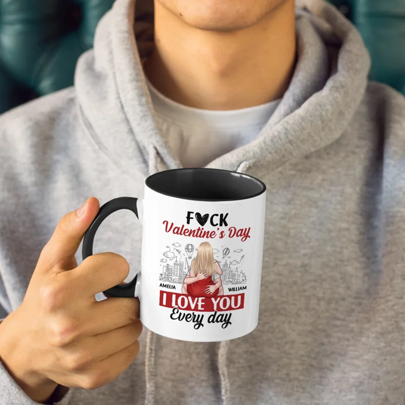 Love Is Sharing Your Popcorn And Your Bed - Couple Personalized Custom Accent Mug - Gift For Husband Wife, Anniversary