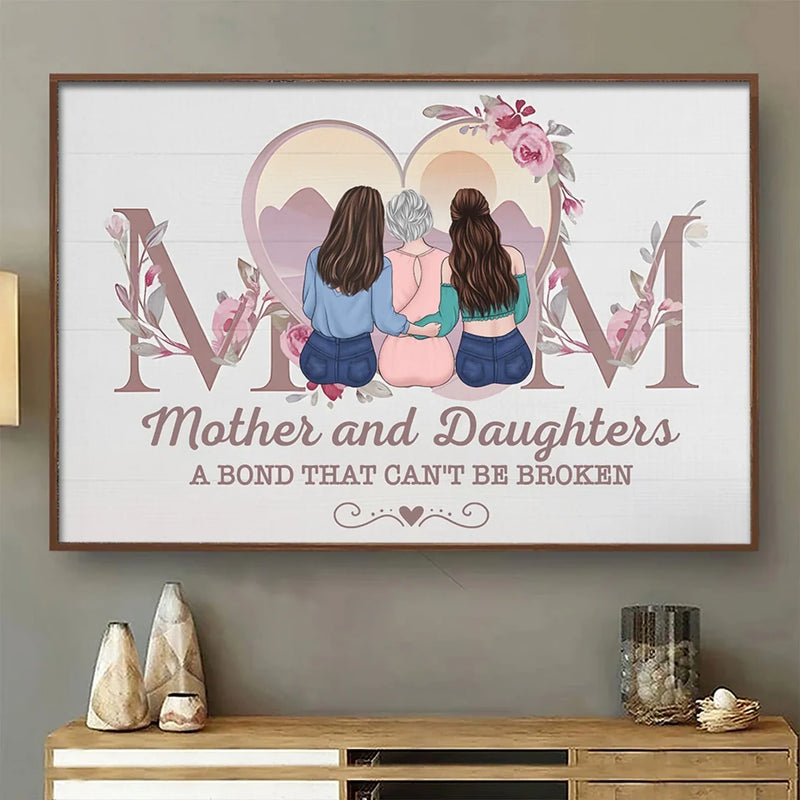 My Mom Is My Home And My Haven - Family Personalized Custom Horizontal Poster - Gift For Mom, Daughter