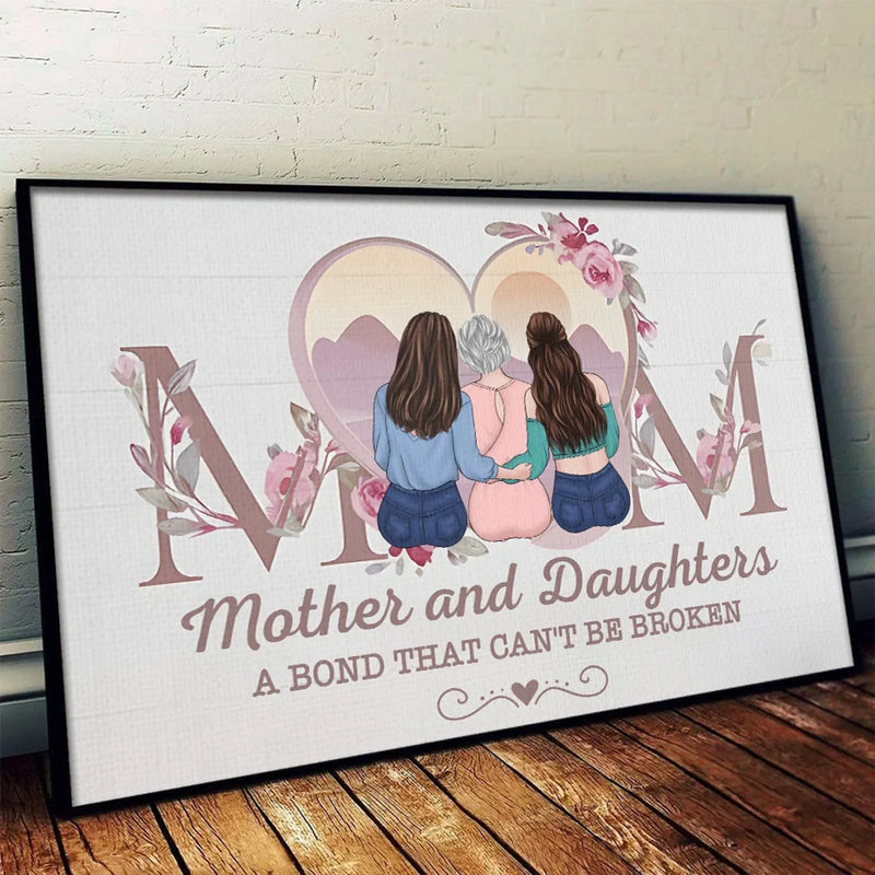 My Mom Is My Home And My Haven - Family Personalized Custom Horizontal Poster - Gift For Mom, Daughter