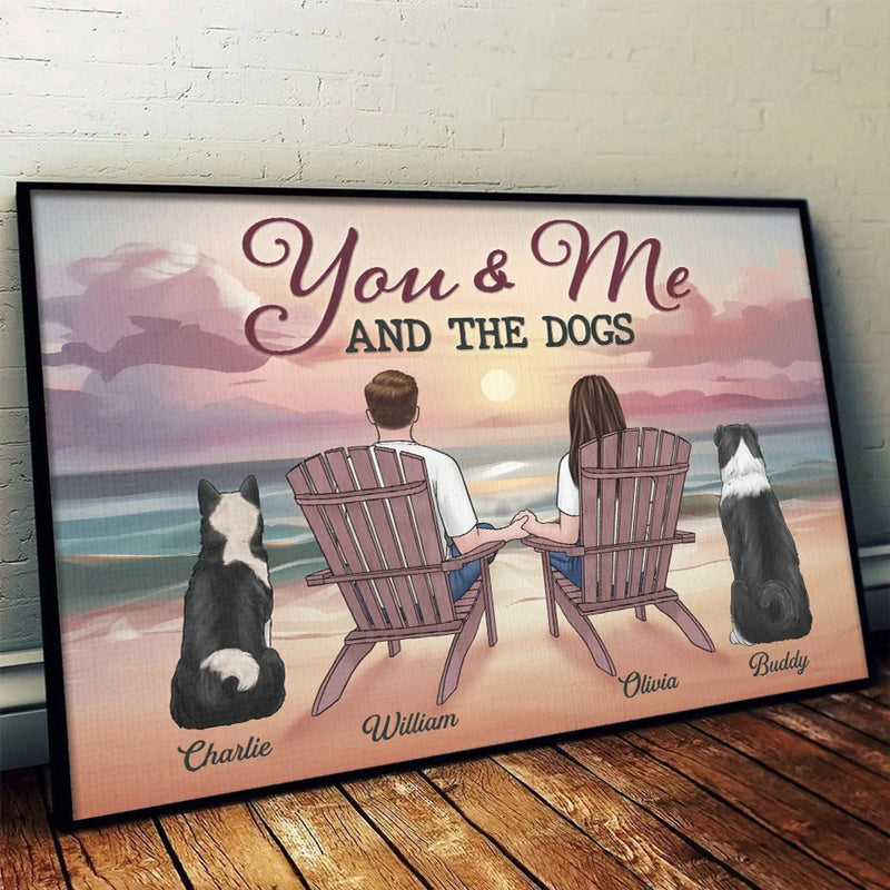 Pawsitively In Love - Couple Personalized Custom Horizontal Poster - Gift For Husband Wife, Anniversary