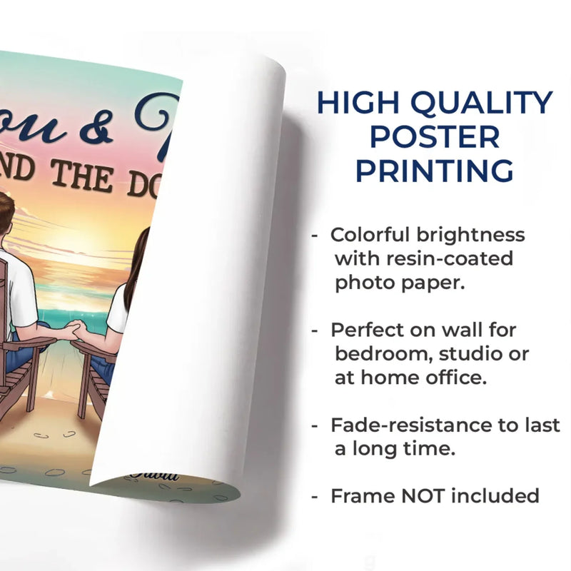 Our Hearts Beat As One - Couple Personalized Custom Horizontal Poster - Gift For Husband Wife, Anniversary