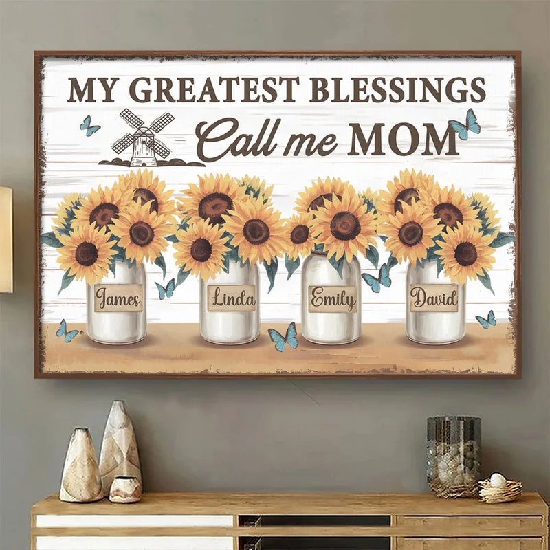 In Grandma’s Garden, Love Grows Wild And Free - Family Personalized Custom Horizontal Poster - Gift For Mom, Grandma
