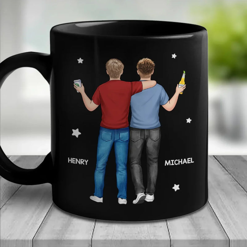 A Brother Is God's Way Of Giving Us A Lifelong Friend - Family Personalized Custom Black Mug - Gift For Family Members