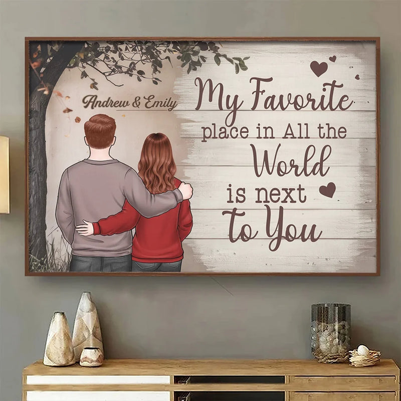I Feel Complete When I’m With You - Couple Personalized Custom Horizontal Poster - Gift For Husband Wife, Anniversary