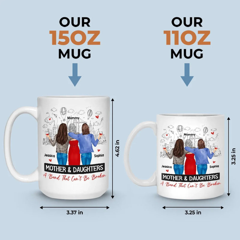 A Bond Unbreakable, A Love Unshakable - Family Personalized Custom Mug - Gift For Mom, Daughter