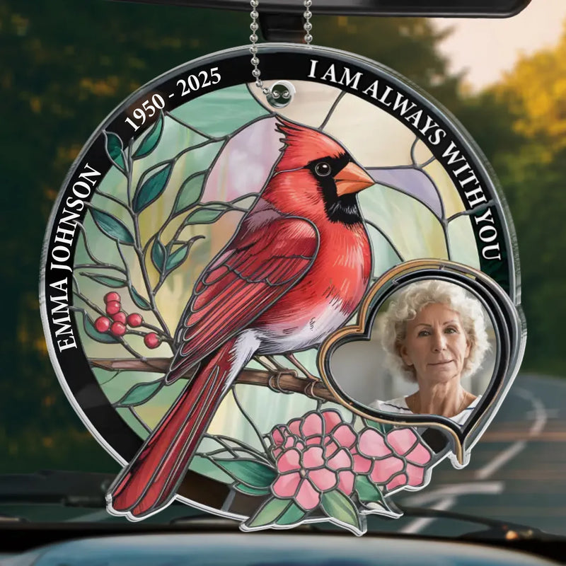 Custom Photo In Our Hearts, You Are Always Near - Memorial Personalized Custom Car Ornament - Acrylic Custom Shaped - Sympathy Gift For Family Members