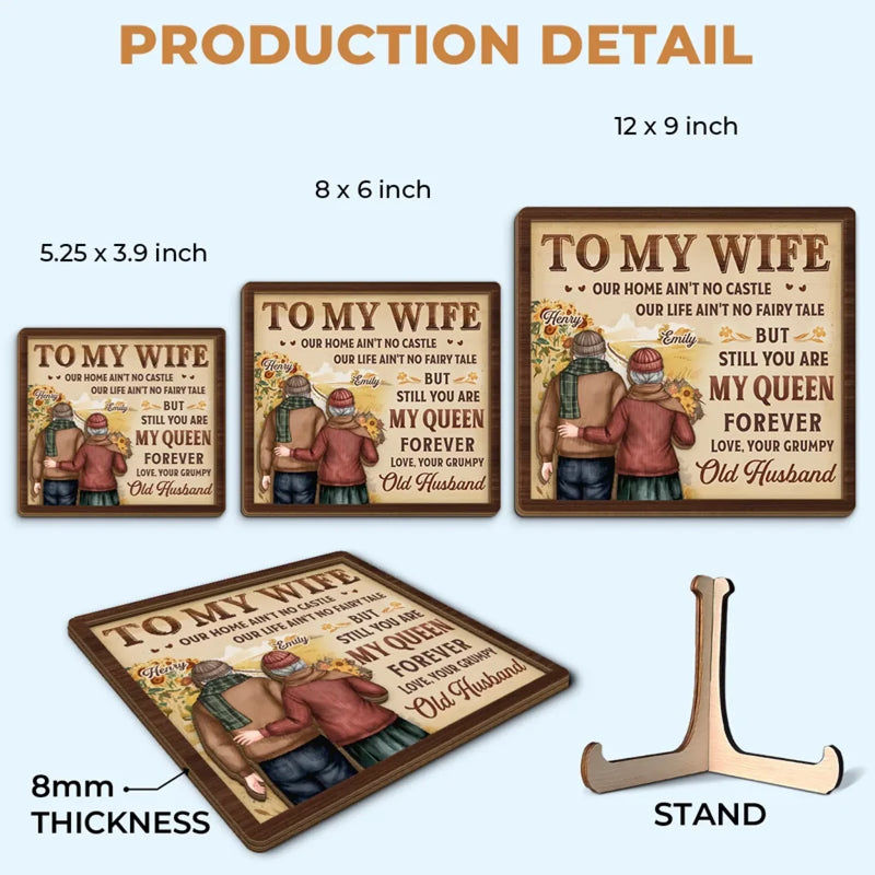 You Are My Home - Couple Personalized Custom 2-Layered Wooden Plaque With Stand - Gift For Husband Wife, Anniversary