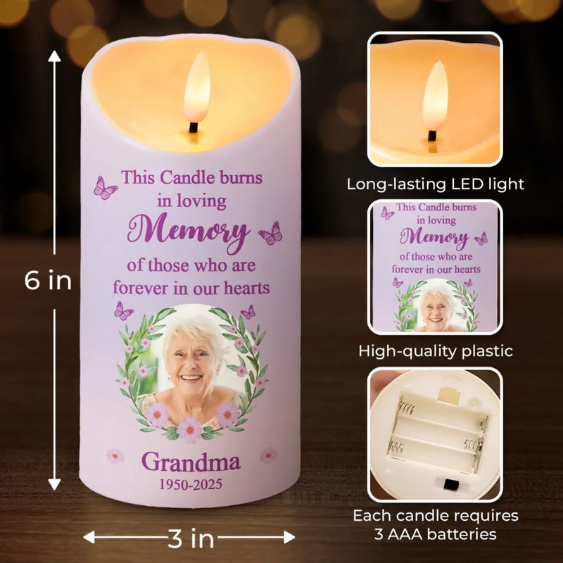 Custom Photo This Candle Holds Our Cherished Memories - Memorial Personalized Custom LED Candle - Sympathy Gift For Family Members