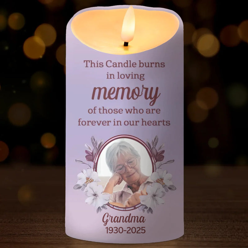 Custom Photo This Candle Is A Reminder Of Our Love - Memorial Personalized Custom LED Candle - Sympathy Gift For Family Members
