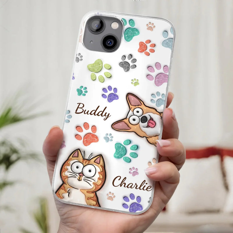 Pets Are The Best Kind Of Therapy - Dog & Cat Personalized Custom 3D Inflated Effect Printed Clear Phone Case - Gift For Pet Owners, Pet Lovers