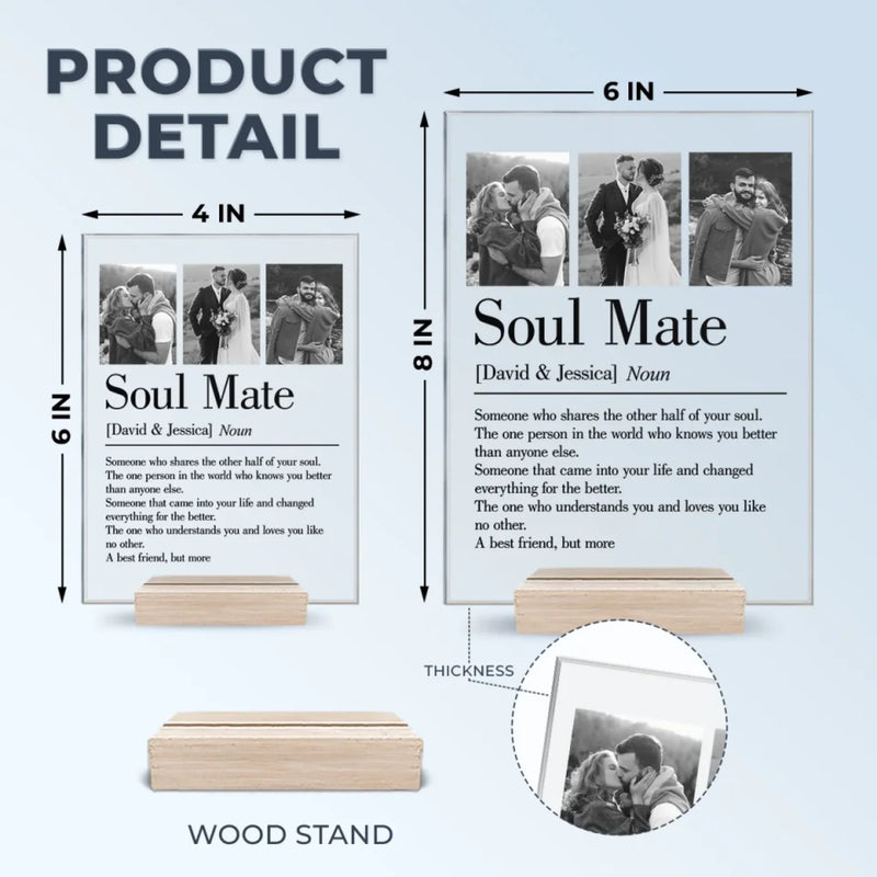 Custom Photo My Soul Found Its Match - Couple Personalized Custom Rectangle Shaped Acrylic Plaque - Gift For Husband Wife, Anniversary