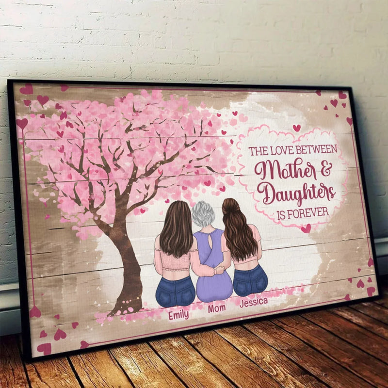 Linked By Love, Forever And Always - Family Personalized Custom Horizontal Poster - Gift For Mom