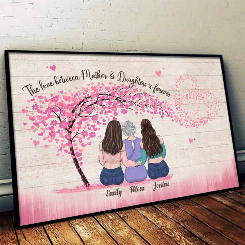Forever Linked By Love - Family Personalized Custom Horizontal Poster - Gift For Mom