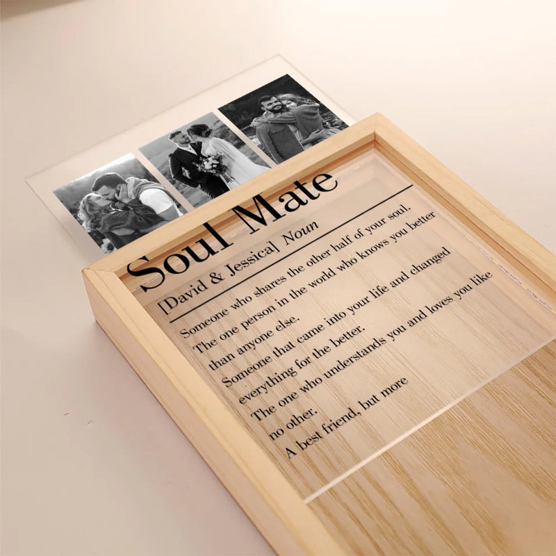 Custom Photo Some Souls Just Instantly Click - Couple Personalized Custom Frame Light Box - Gift For Husband Wife, Anniversary