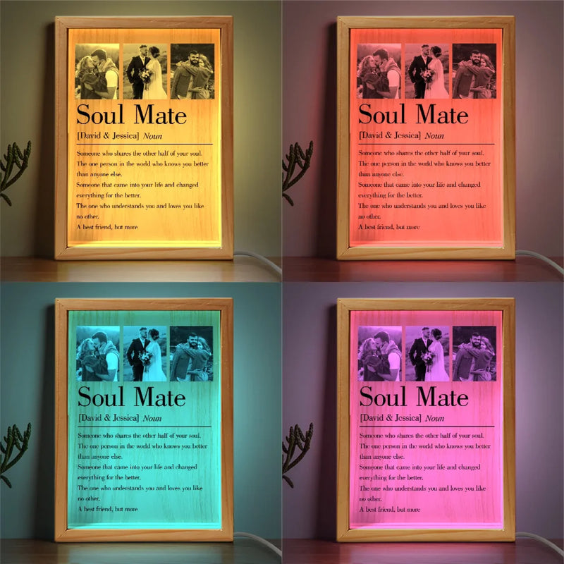 Custom Photo Some Souls Just Instantly Click - Couple Personalized Custom Frame Light Box - Gift For Husband Wife, Anniversary