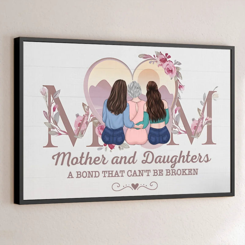 My Mom Is My Home And My Haven - Family Personalized Custom Horizontal Poster - Gift For Mom, Daughter