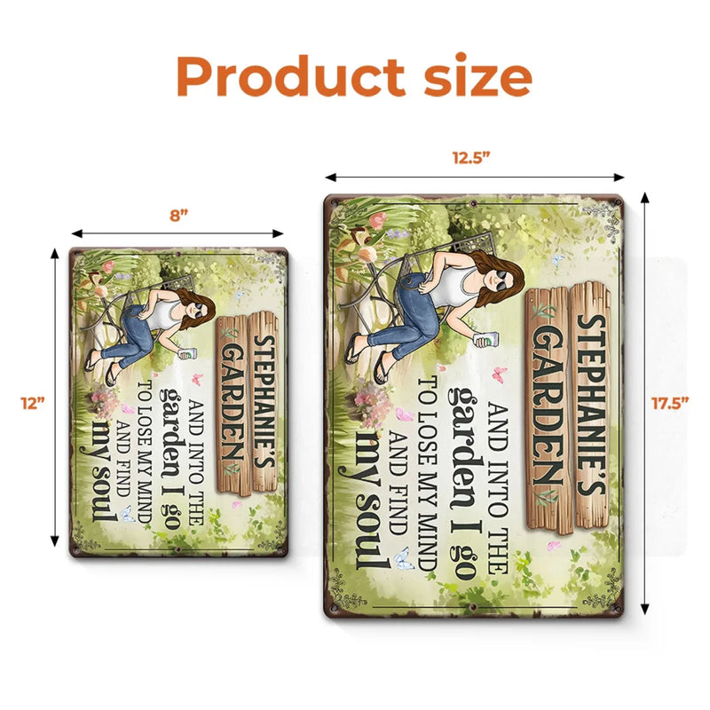 In The Garden, My Mind Rests And My Soul Awakens - Family Personalized Custom Home Decor Metal Sign - Gift For Yourself, Best Friends, Siblings, Family Members