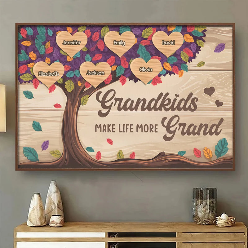A Garden Of Love Grows In A Grandma's Heart - Family Personalized Custom Horizontal Poster - Gift For Grandma, Grandpa, Grandkid