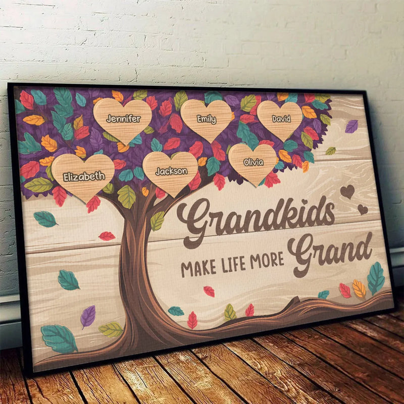 A Garden Of Love Grows In A Grandma's Heart - Family Personalized Custom Horizontal Poster - Gift For Grandma, Grandpa, Grandkid