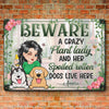 In A World Of Plants And Paws - Dog Personalized Custom Home Decor Metal Sign - House Warming Gift For Pet Owners, Pet Lovers