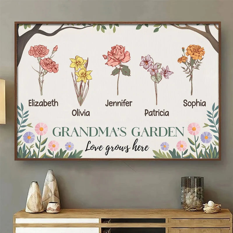 Every Day With You Is A Blessing, Grandma - Family Personalized Custom Horizontal Poster - Gift For Mom, Grandma