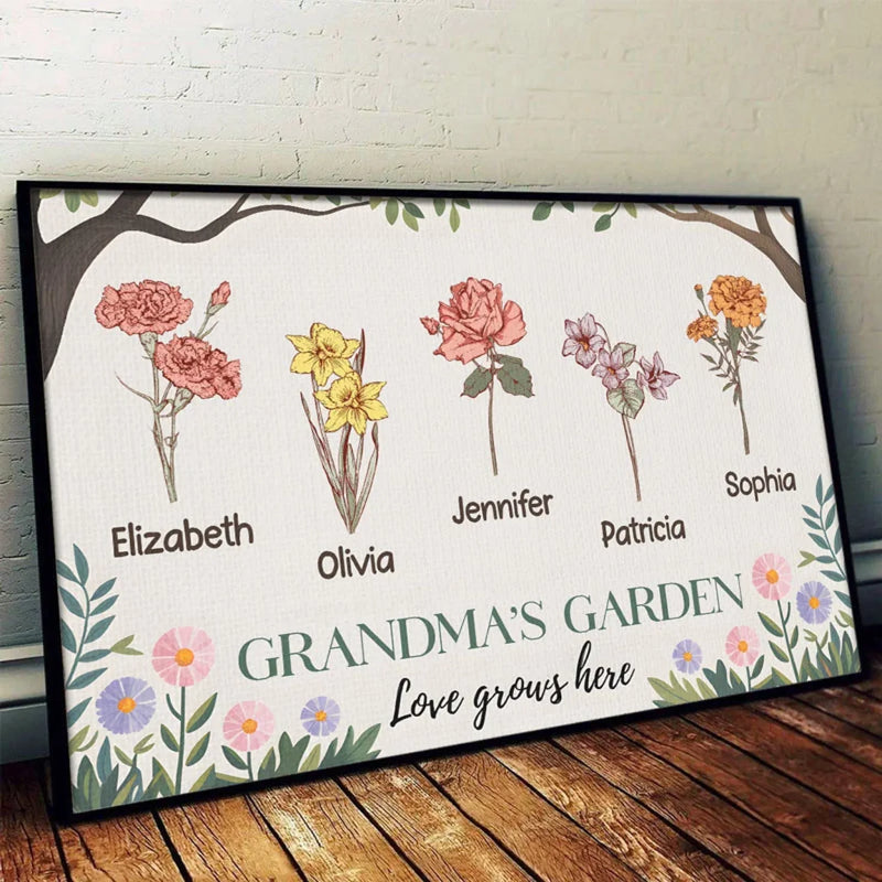 Every Day With You Is A Blessing, Grandma - Family Personalized Custom Horizontal Poster - Gift For Mom, Grandma