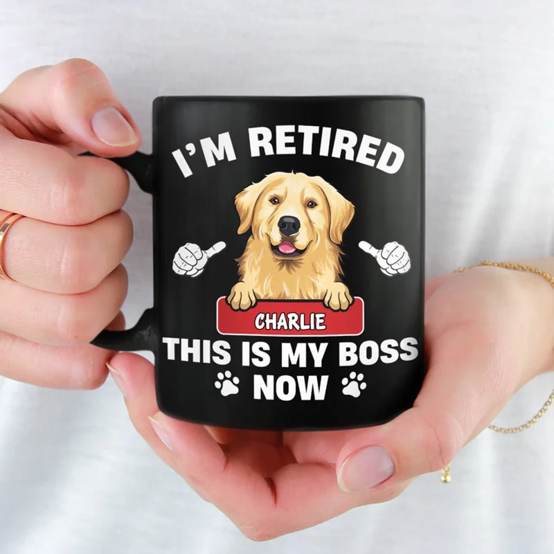 Dogs Have Owners, Cats Have Staff - Dog & Cat Personalized Custom Black Mug - Appreciation, Retirement Gift For Coworkers, Work Friends, Colleagues, Pet Owners, Pet Lovers